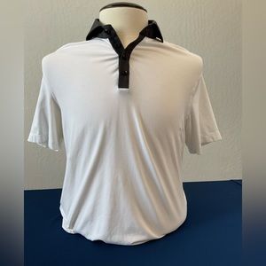 Lululemon - Pure White and Charcoal Golf Shirt - Size L